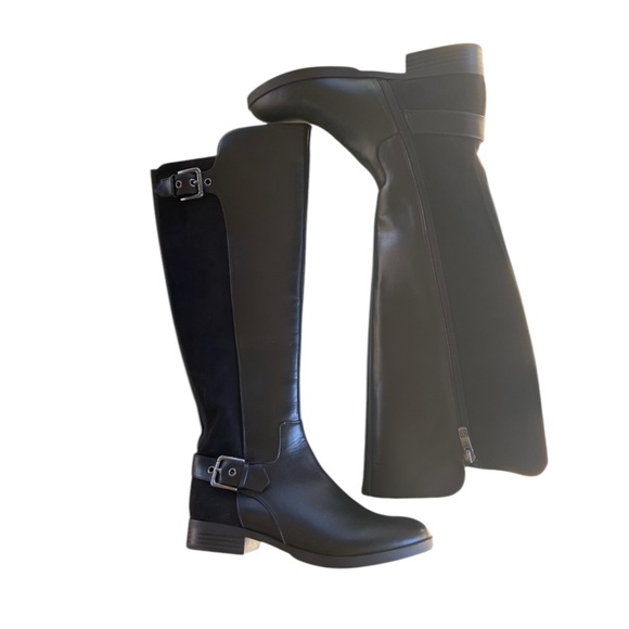 EUC Liz Claiborne Black Fall Knee High Flat zip City Boot Ladies Size 5 Medium. - Picture 4 of 11